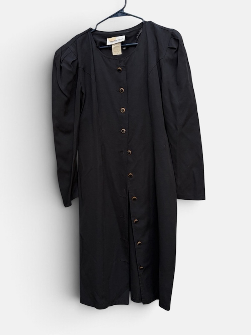 Vintage Young Edwardian Victorian Button Front Gothic Dark Academia Witchy Dress